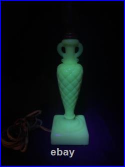 Uranium Glass Old Formula Alacite Boudoir Lamp By Aladdin UV Reactive 1939