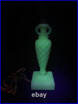 Uranium Glass Old Formula Alacite Boudoir Lamp By Aladdin UV Reactive 1939
