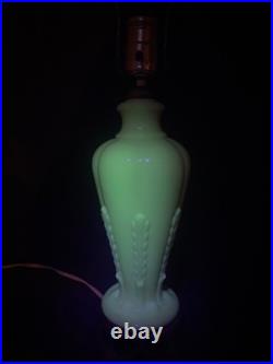 Uranium Glass Old Formula Alacite Boudoir Lamp By Aladdin UV Reactive 1939