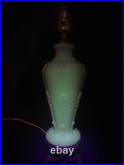 Uranium Glass Old Formula Alacite Boudoir Lamp By Aladdin UV Reactive 1939