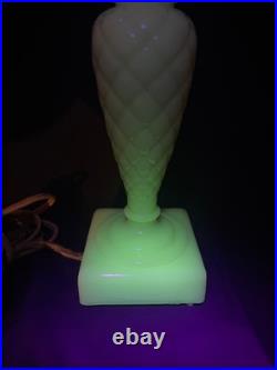 Uranium Glass Old Formula Alacite Boudoir Lamp By Aladdin UV Reactive 1939