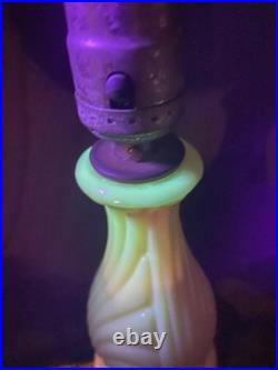 Uranium Glass Old Formula Alacite Boudoir Lamp By Aladdin UV Reactive 1939