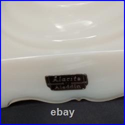 Uranium Glass Old Formula Alacite Boudoir Lamp By Aladdin With Sticker 1939