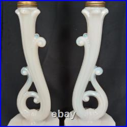 Uranium Glass Old Formula Alacite Boudoir Lamp Set Of 2 Aladdin UV Reactive 1939