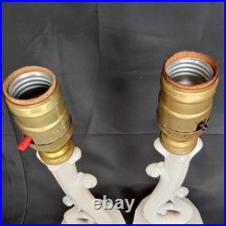 Uranium Glass Old Formula Alacite Boudoir Lamp Set Of 2 Aladdin UV Reactive 1939