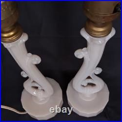 Uranium Glass Old Formula Alacite Boudoir Lamp Set Of 2 Aladdin UV Reactive 1939