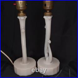 Uranium Glass Old Formula Alacite Boudoir Lamp Set Of 2 Aladdin UV Reactive 1939