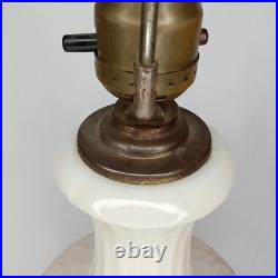 Uranium Glass Old Formula Alacite Embossed Lamp By Aladdin UV Reactive 1939