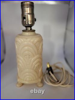 Uranium glass Lamp Aladdin Alacite Glass Boudoir Lamp Art Deco Vintage