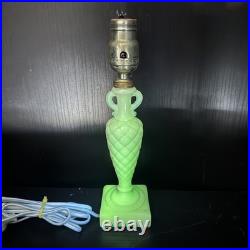 Uranium glass Lamp aladdin Alacite Glass Boudoir Lamp Art deco vintage