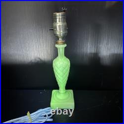 Uranium glass Lamp aladdin Alacite Glass Boudoir Lamp Art deco vintage