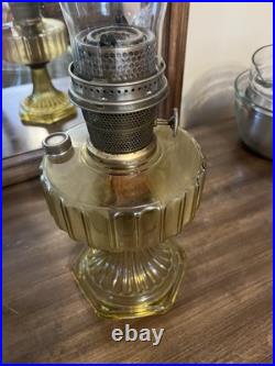 Uranium glass kerosene oil lamp Aladdin