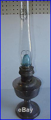 Used Aladdin Kerosene Mantle Lamp Company Model 21 ENGLISH Aluminum Table Lamp