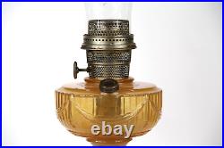 VERY RARE Amberina Short Lincoln Drape Aladdin Lamp with burner and chimney