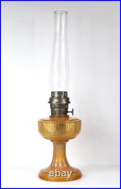 VERY RARE Amberina Short Lincoln Drape Aladdin Lamp with burner and chimney