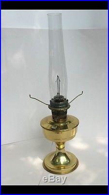 VINTAGE (1970's) ALADDIN BRASS OIL LAMP (B2301) with OPAL DOGWOOD SHADE (N661)