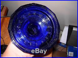 VINTAGE 1970S COBALT BLUE ALADDIN LINCOLN DRAPE KEROSENE OIL LAMP BASE 9 NEW