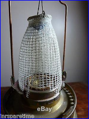 VINTAGE ALADDIN CRYSTAL LINCOLN DRAPE KEROSENE LAMP #23 BURNER & LOX-ON CHIMNEY