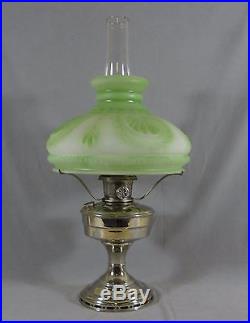 VINTAGE ALADDIN MODEL 12 NICKEL PLATED TABLE LAMP w SHADE AS/IS PARTS REPAIR