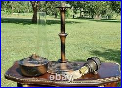 VINTAGE ALADDIN PEDESTAL OIL KEROSENE LAMP with Chimney