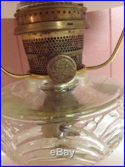 VINTAGE ANTIQUE Aladdin Nu-Type Model B Washington Drape Lamp White Glass Shade