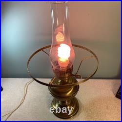 VINTAGE Aladdin Electrified Brass Table Lamp (HD99)with Milk Glass Shade
