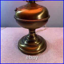VINTAGE Aladdin Electrified Brass Table Lamp (HD99)with Milk Glass Shade