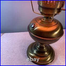 VINTAGE Aladdin Electrified Brass Table Lamp (HD99)with Milk Glass Shade