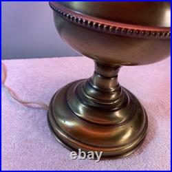 VINTAGE Aladdin Electrified Brass Table Lamp (HD99)with Milk Glass Shade