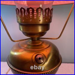 VINTAGE Aladdin Electrified Brass Table Lamp (HD99)with Milk Glass Shade