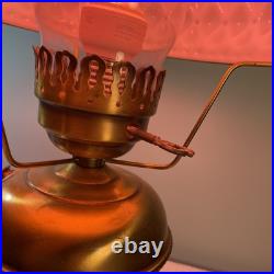 VINTAGE Aladdin Electrified Brass Table Lamp (HD99)with Milk Glass Shade