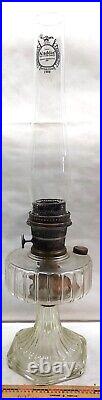 VINTAGE Aladdin Oil Lamp Corinthian 1936 Model B Burner With Chimney