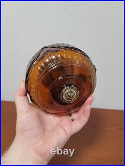 VINTAGE Antique ALADDIN Amber Drape Oil Lamp VERY GOOD