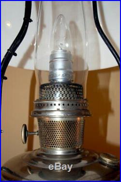 VINTAGE Hanging ALADDIN KEROSENE LAMP MODEL 12 burner with shade (Electric)