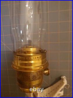 VINTAGE NEW Aladdin Brass Heritage Lamp Green Melon Shade No. 23 Burner with Wick