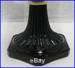 VINTAGE QUILT PATTERN WHITE FONT BLACK F GLASS ALADDIN KEROSENE LAMP