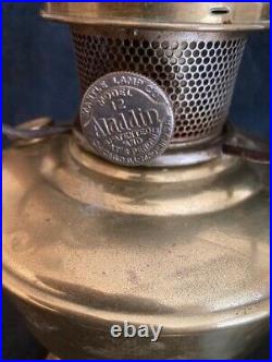 VIntage Aladdin Kerosene Brass Lamp Model 12 with Shade 1928-1935