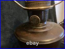 VIntage Aladdin Kerosene Dark Bronze Lamp Model 12 with Shade 1928-1935