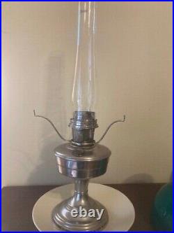 VIntage Aladdin Kerosene Lamp, Nickel Model 12 with Shade 1928-1935