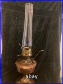VIntage Aladdin Kerosine Copper-Finished Lamp Model 12 with Shade