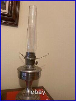 VIntage Aladdin Kerosine Lamp Nickel Model 12 with Shade 1928-1935