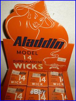 VTG 10 Model 14 Super Aladdin Oil Lamp Burner Wicks Store Display Box NOS MIB