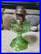 VTG 1934 Aladdin Model B 108 Green Uranium Glass Beta Crystal Cathedral Oil Lamp