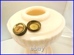 VTG 1940's ALADDIN LIGHT PINK ALACITE GLASS OIL LAMP MODEL B TALL LINCOLN DRAPE