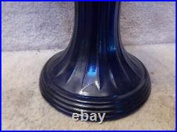 VTG 1987 Aladdin Cobalt BLUE Short Lincoln Drape Oil Lamp Ring Shade Chimney