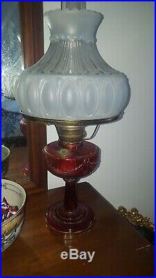 VTG ALADDIN Lamp Kit NOS Amber Glass Lincoln Drape Oil Kerosene 23 Burner Mantle