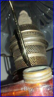 VTG ALADDIN Lamp Kit NOS Amber Glass Lincoln Drape Oil Kerosene 23 Burner Mantle