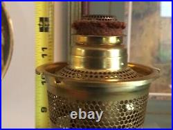 VTG ALADDIN MODEL 23 AMBER HEAVY GLASS SHORT LINCOLN DRAPE 12 OIL LAMP WithSHADE