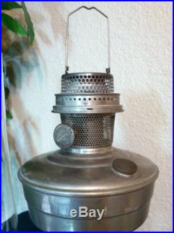 VTG ALADDIN NICKEL PLATED KEROSENE/OIL LAMP With13 CHIMNEY