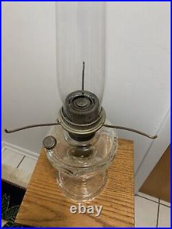 VTG. ALADDIN WAHINGTON DRAPE B53 OIL LAMP with501-11 SATIN DOME SHADE c1940'S